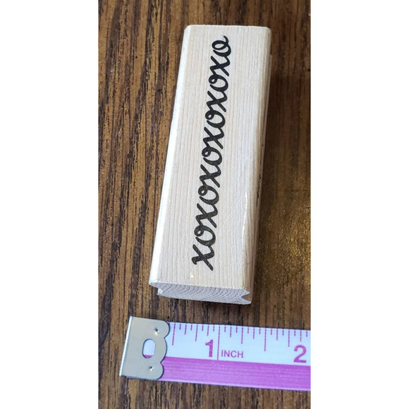 Valentine Love XO Words Craftsmart Border Wood Mounted Rubber Stamp - Picture 3 of 8